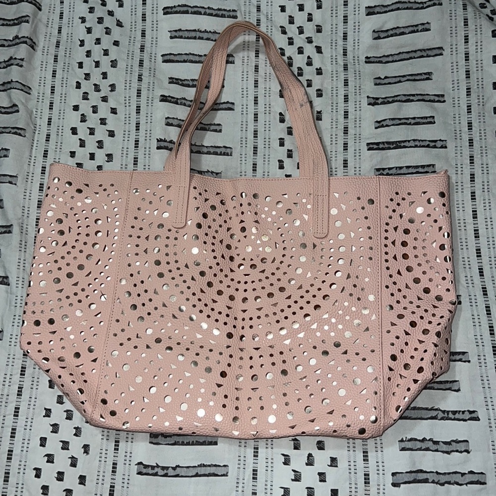 Faux Leather Laser Cut Tote Bag